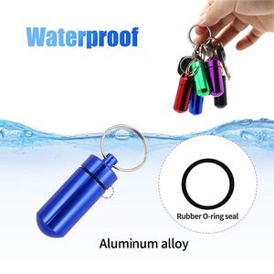 Waterproof Aluminum Pill Box with Key Chain 4