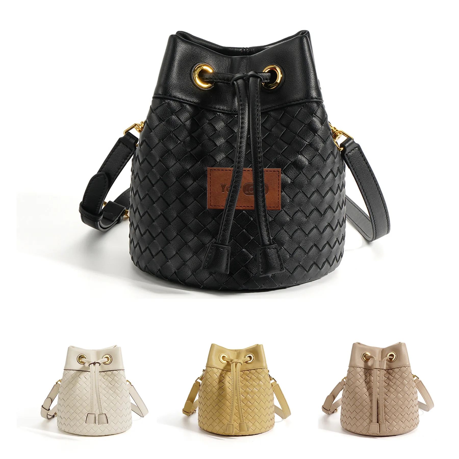 Genuine Leather Innovative Drawstring Cross-Body Bag 5