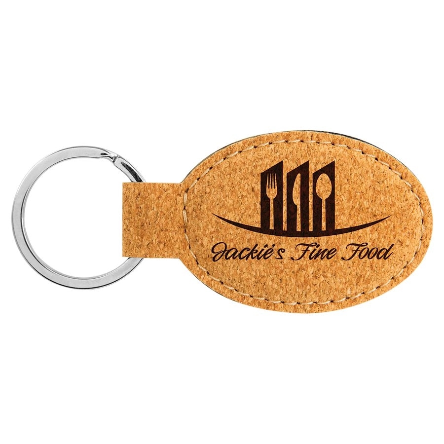Cork Rectangle Keychain (2 3/4"x 1 1/4") 1