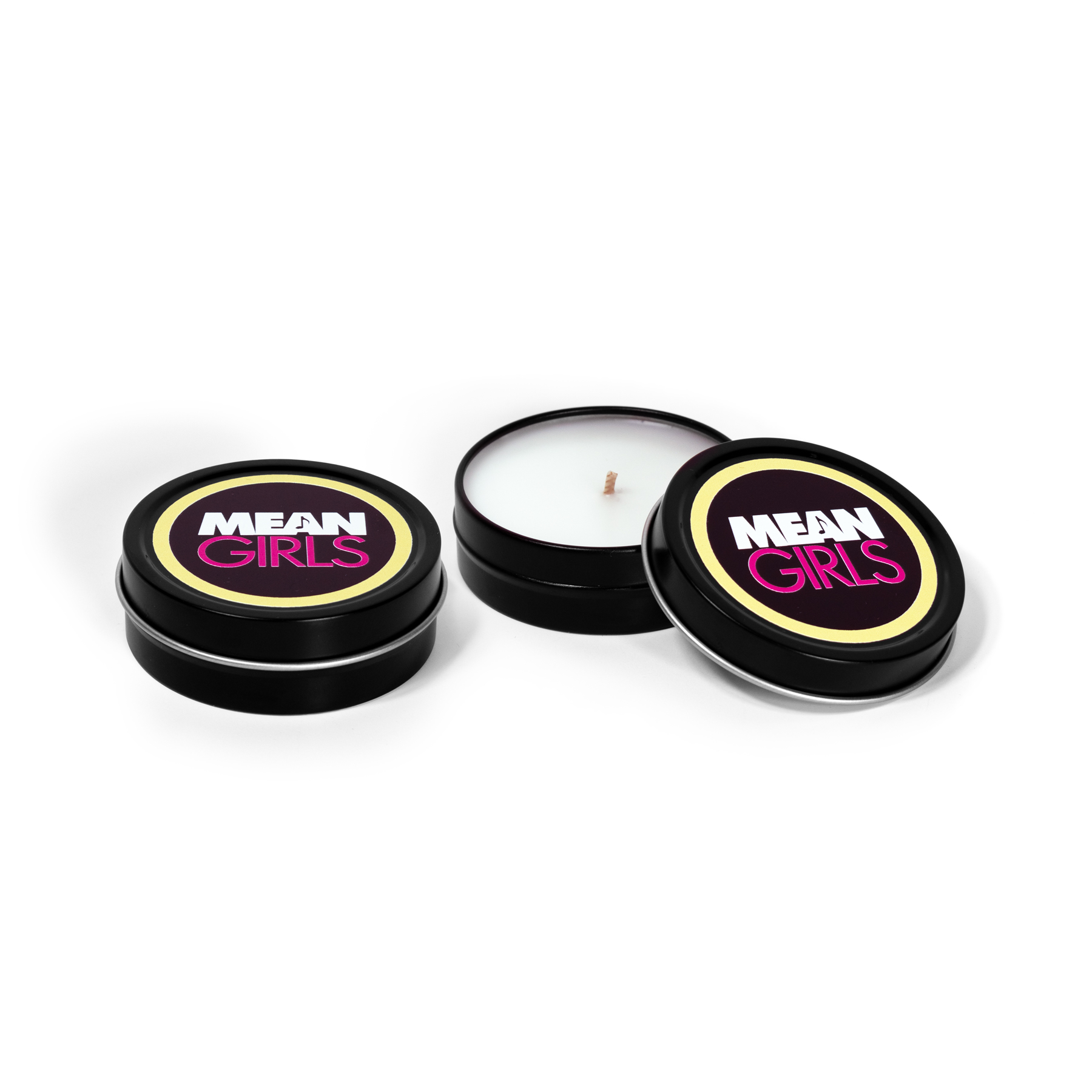 2 oz Mini Tin Travel Candle Black with 4-C Imprint