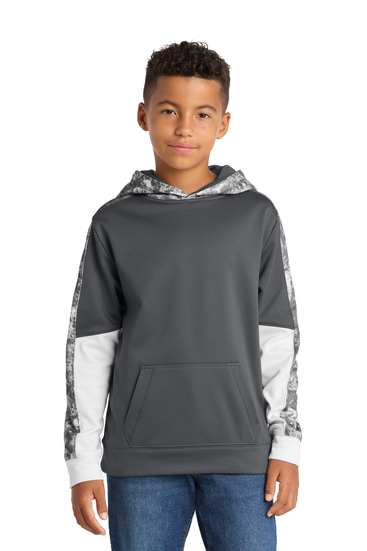 Sport-Tek Youth Sport-Wick Mineral Freeze Fleece Colorblock Hooded Pullover. YST231 2