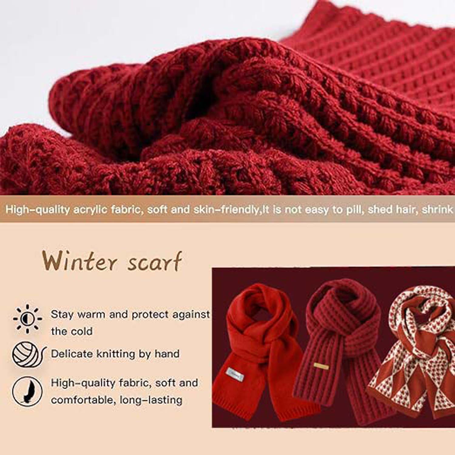 Christmas knitted scarf 4