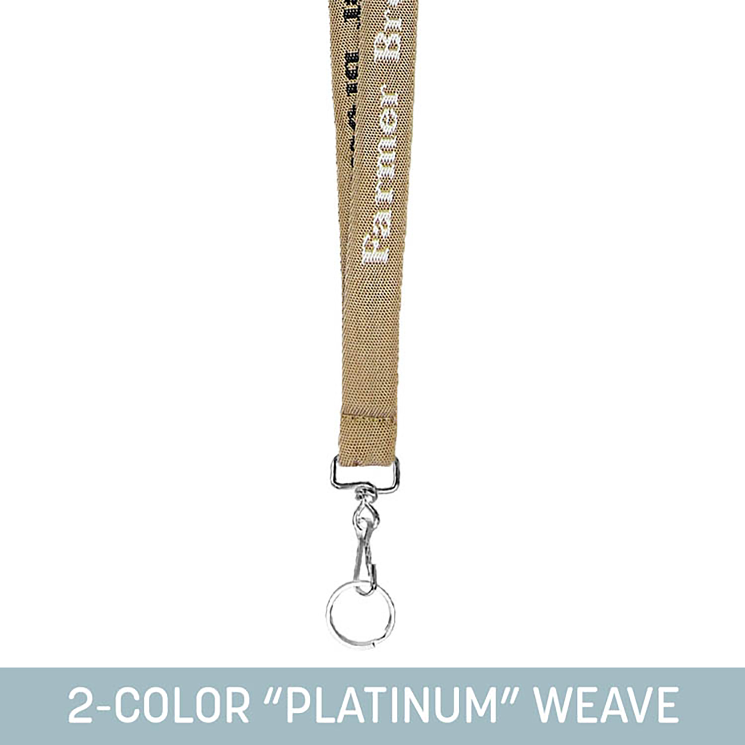 3/4" Woven Lanyard w/ Swivel Snap & Split Ring - "Platinum" Weave 10
