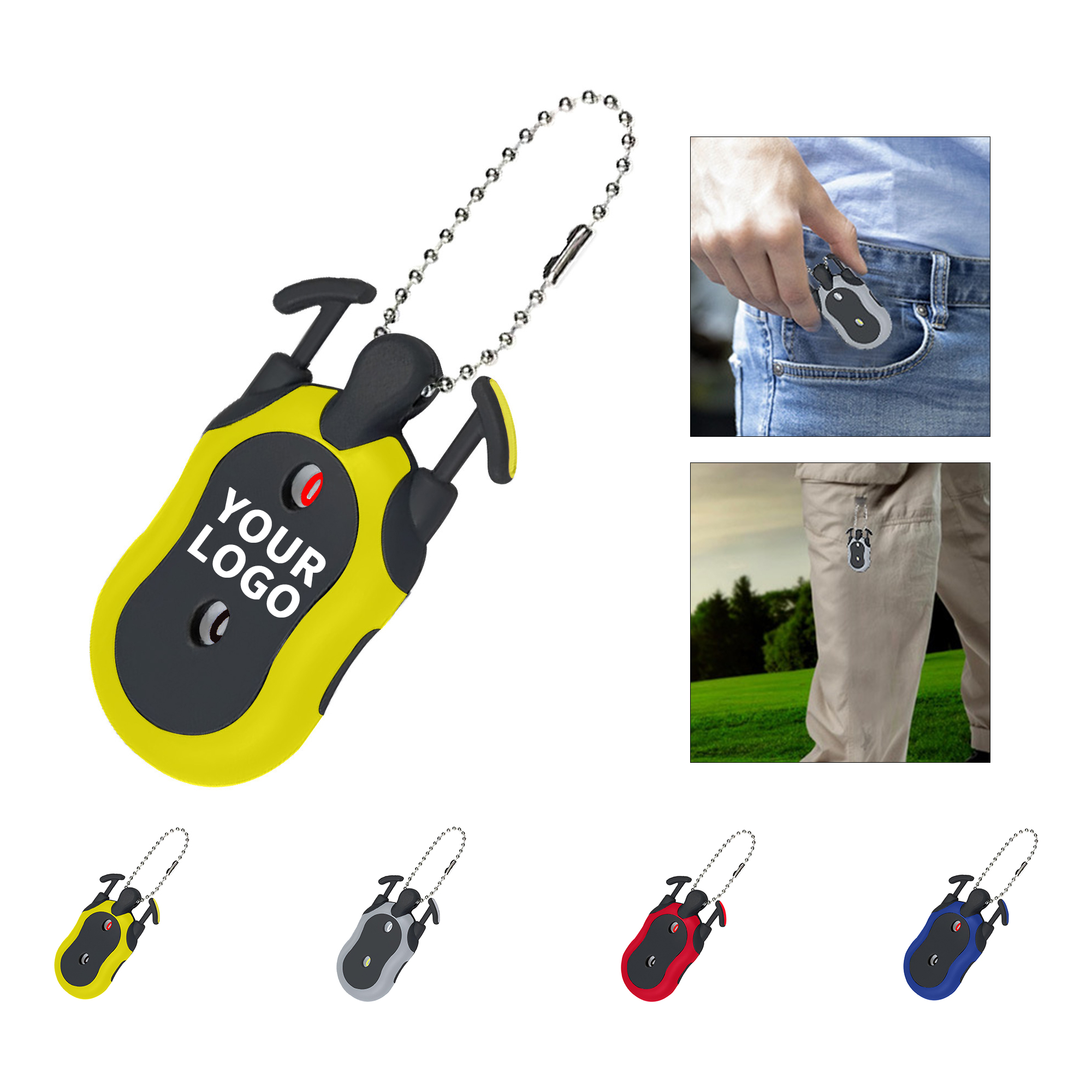 Mini Two Player Golf Stroke Counter With Key Chain 2.8" x 1.4" 1