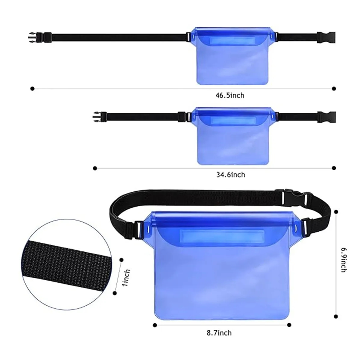 Swimming Waist Strap Transparent Waterproof Pouch Bag 5