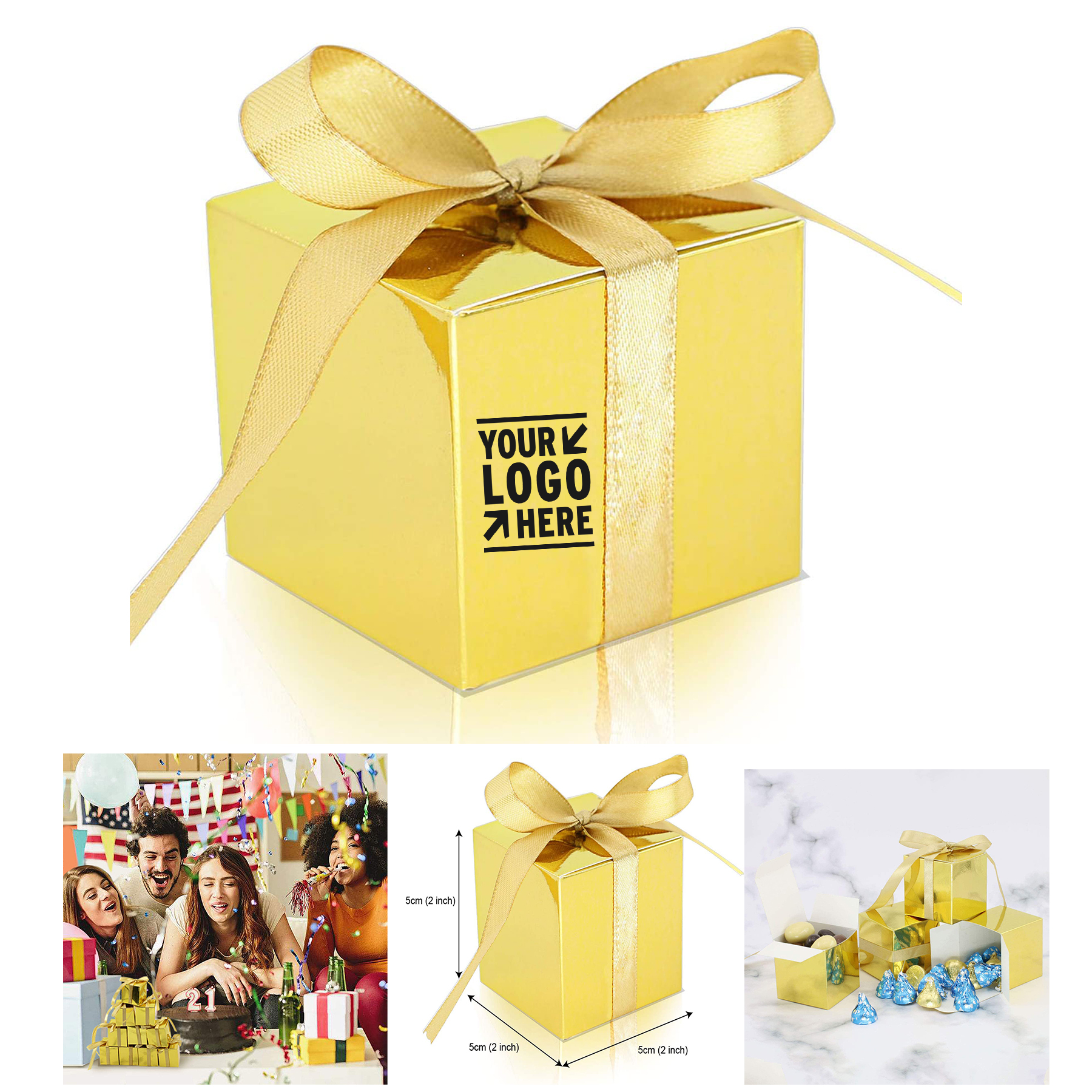 2 x 2 x 2 inch Candy Boxes Gift Boxes with Ribbons
