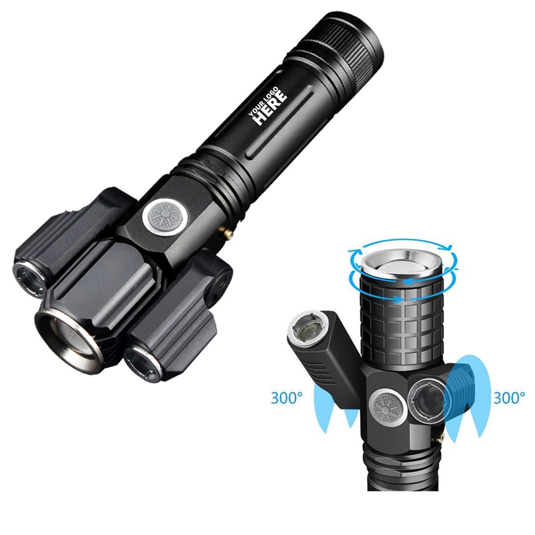 3 Heads Rechargeable Flashlight