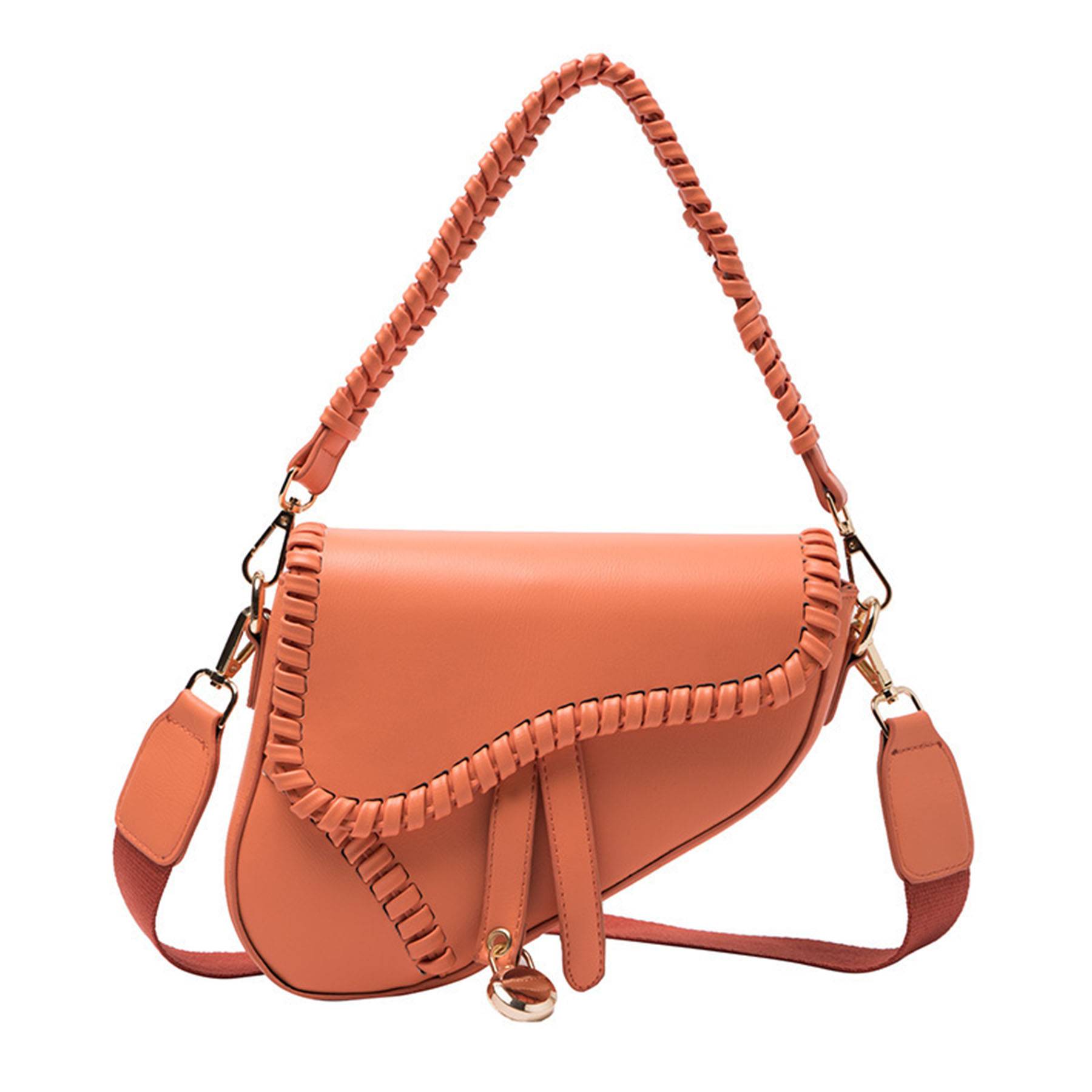 PU Leather Ladies Saddle Handbag Crossbody Bag 4