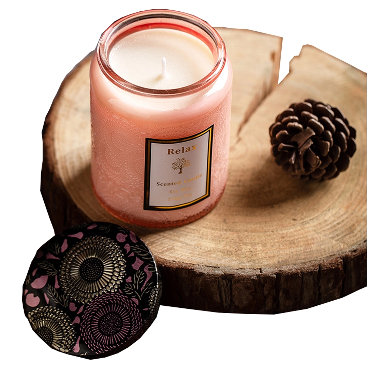 Embossed Glass Romantic Scented Candle 4