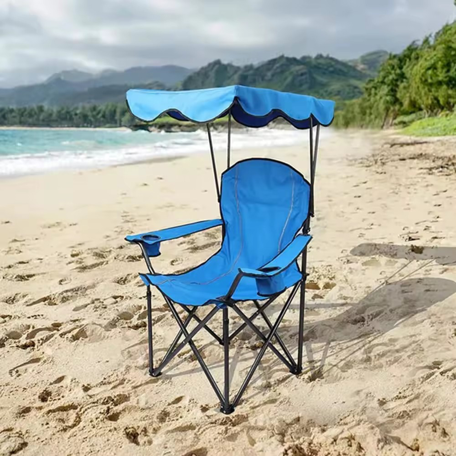 Portable Retractable Shade Canopy Folding Chair 2