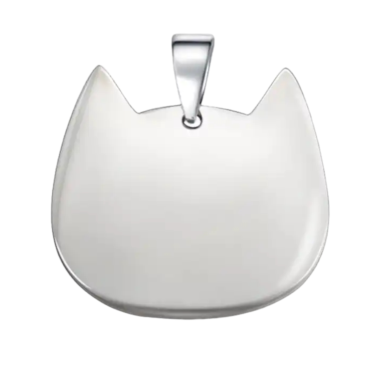 Silver Cat Shaped Stainless Steel Pet Tag 3