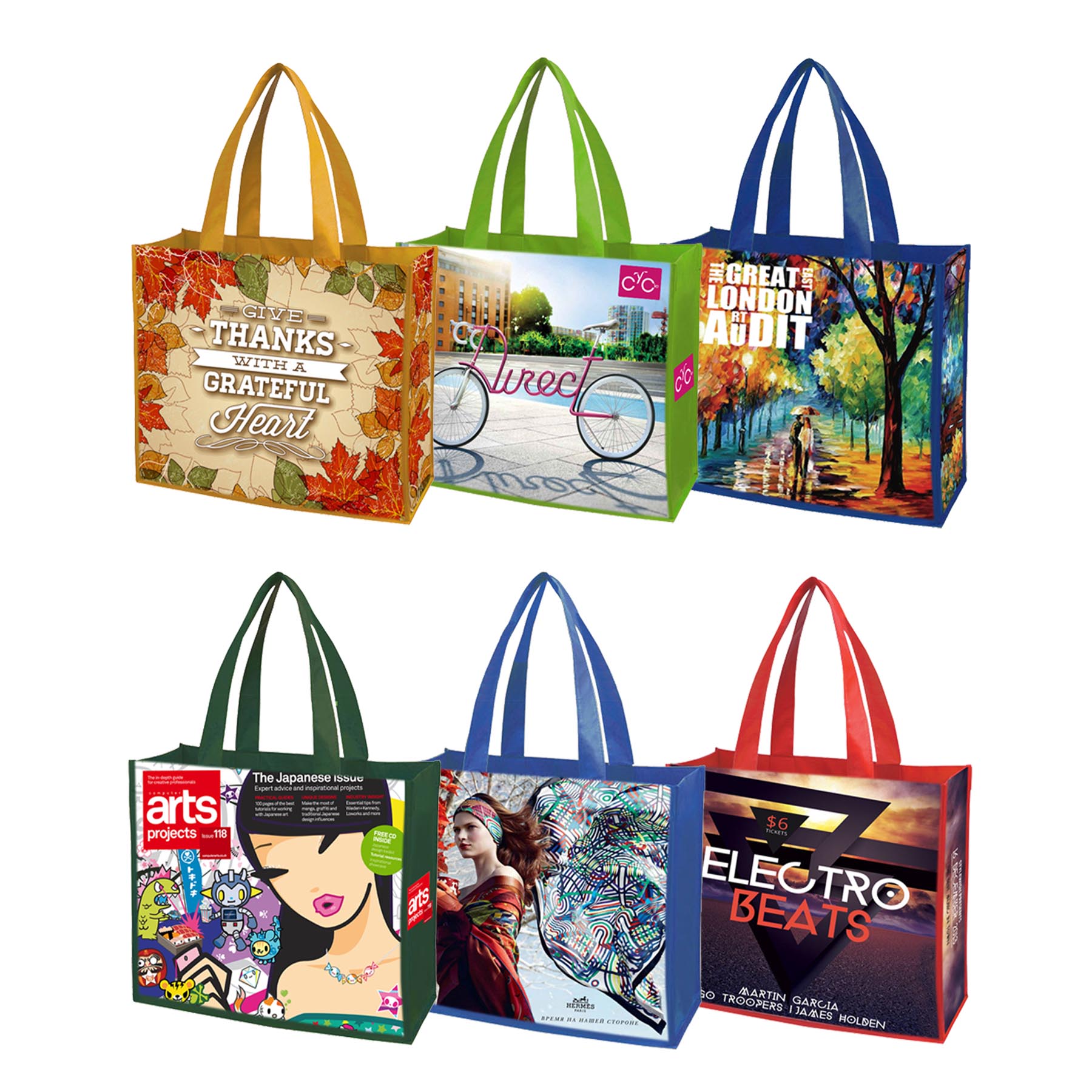 Free shipping Color Trim Dye Sub TOTE BAGS 2