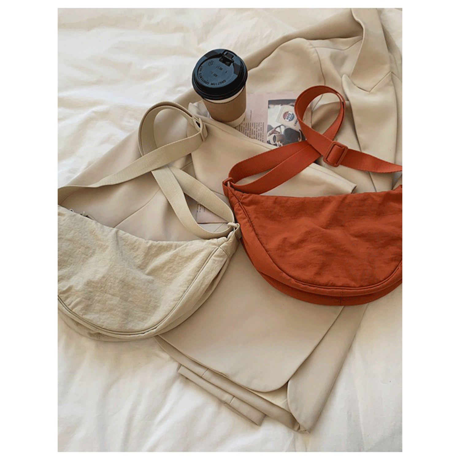 simple design fashionable women Nylon Crossbody Sling Bag 5