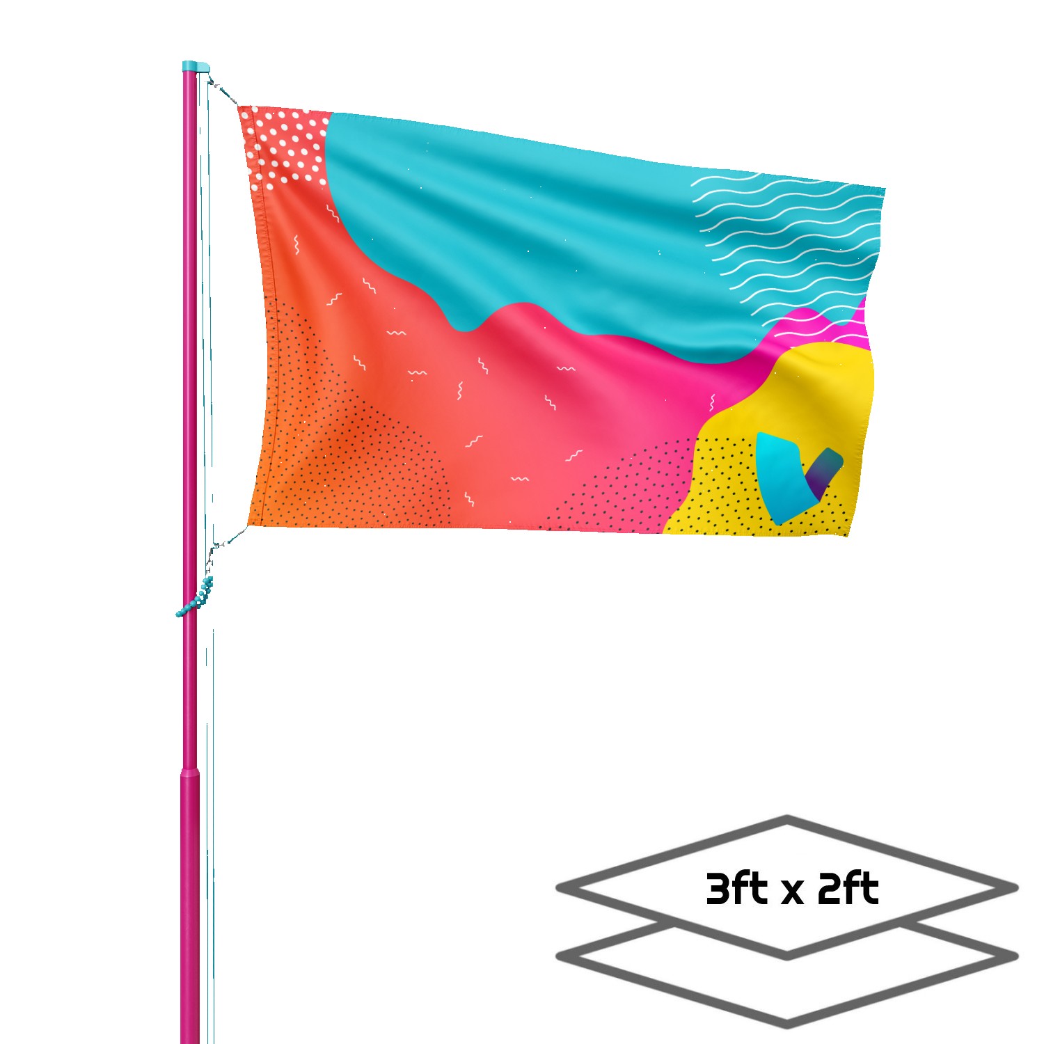 Double-Sided Dye Sublimation 2-Layer 3ft x 2ft Flag 3