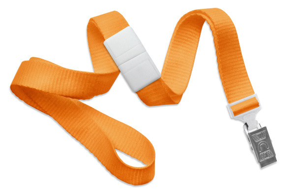 5/8" Blank Breakaway Lanyard w/Bulldog Clip (Orange) 1