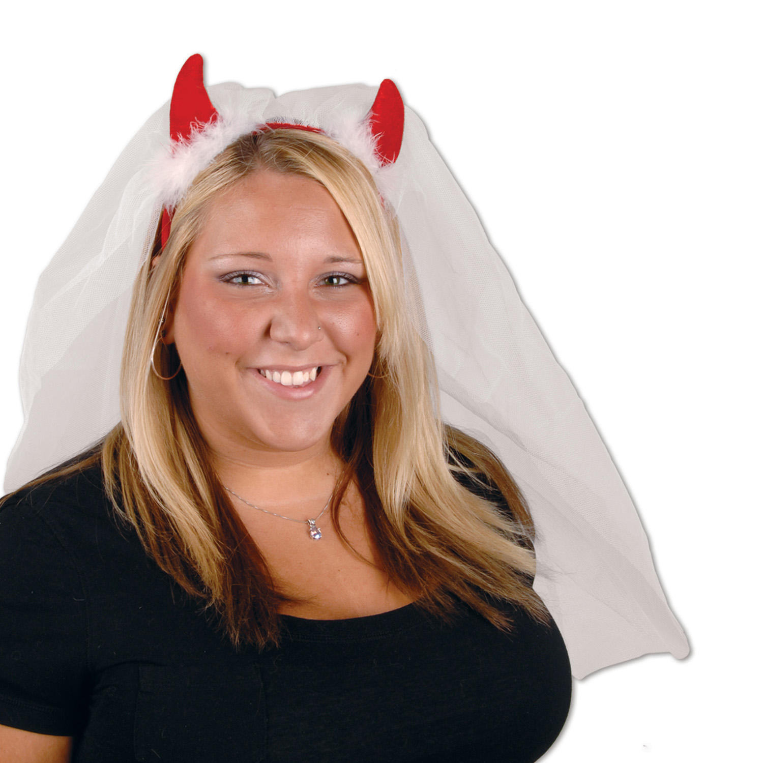 Devil Horns Headband with Veil 2