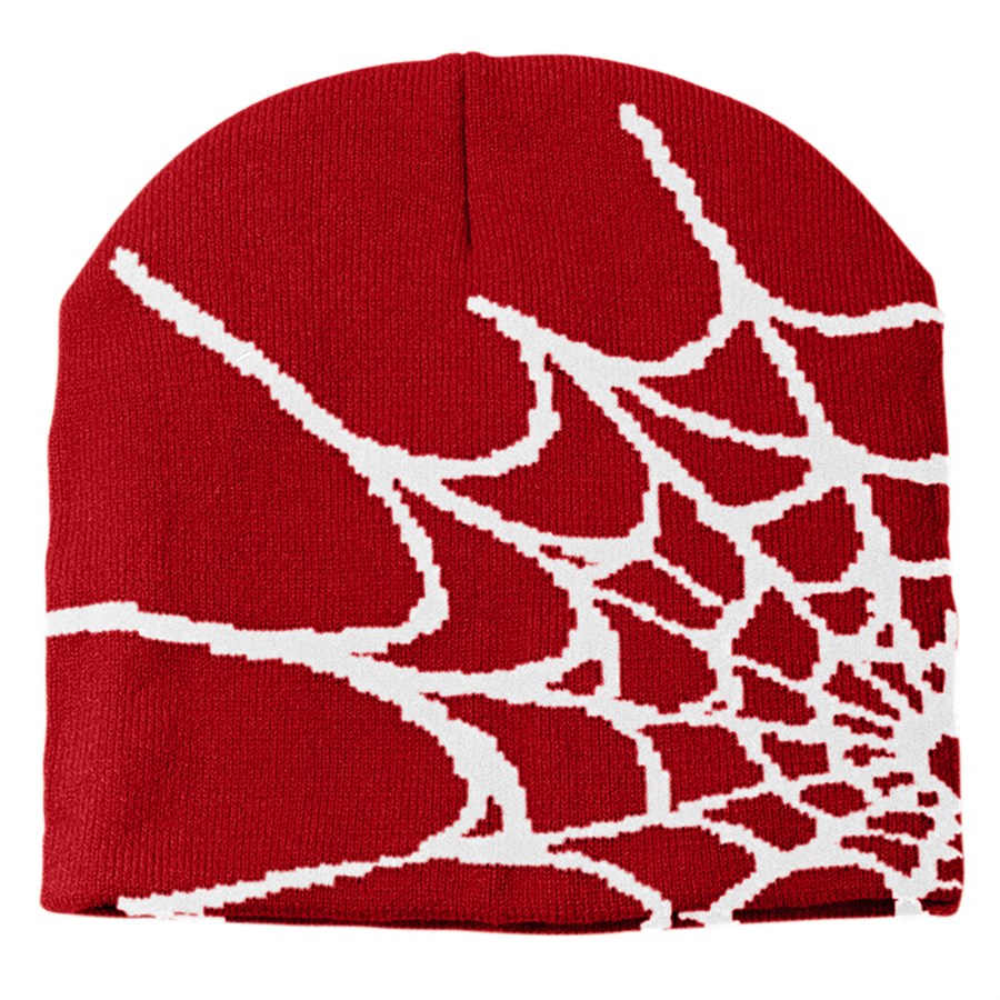 Spider Web Pattern Beanie with Custom Logo 12