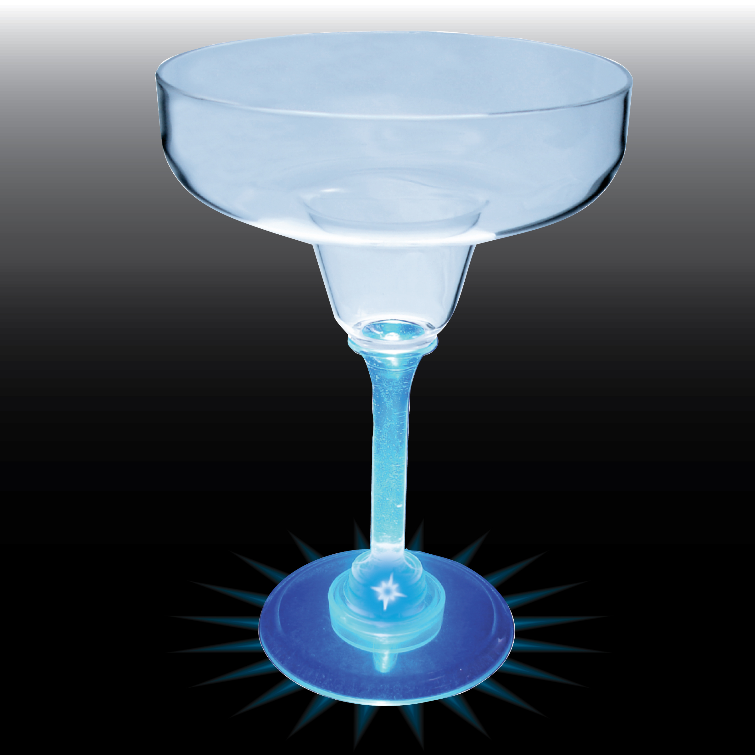 12oz Light Up Standard Stem Plastic Margarita Glass