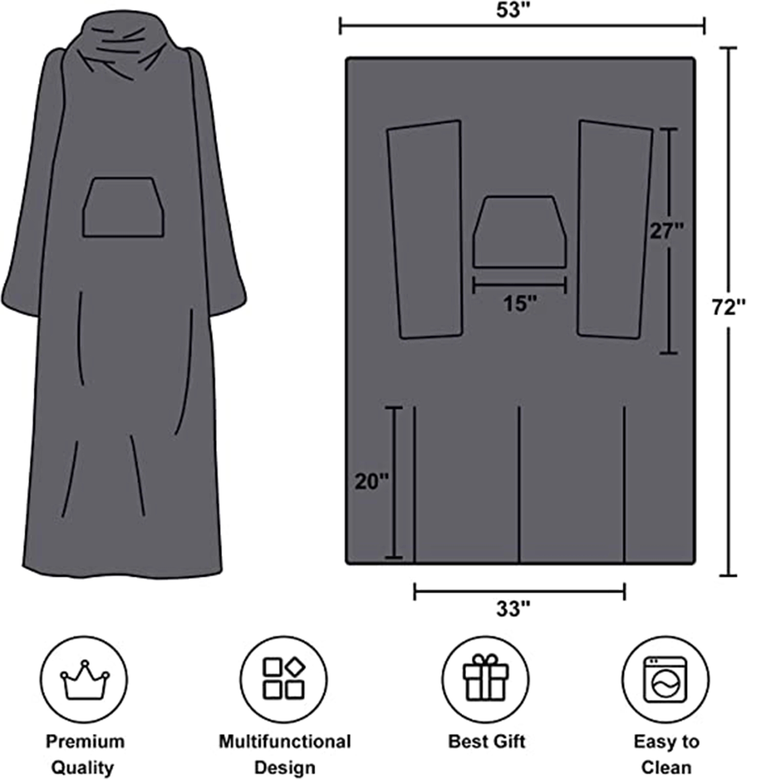 Oversized Touchat Wearable Blanket Hoodie 5