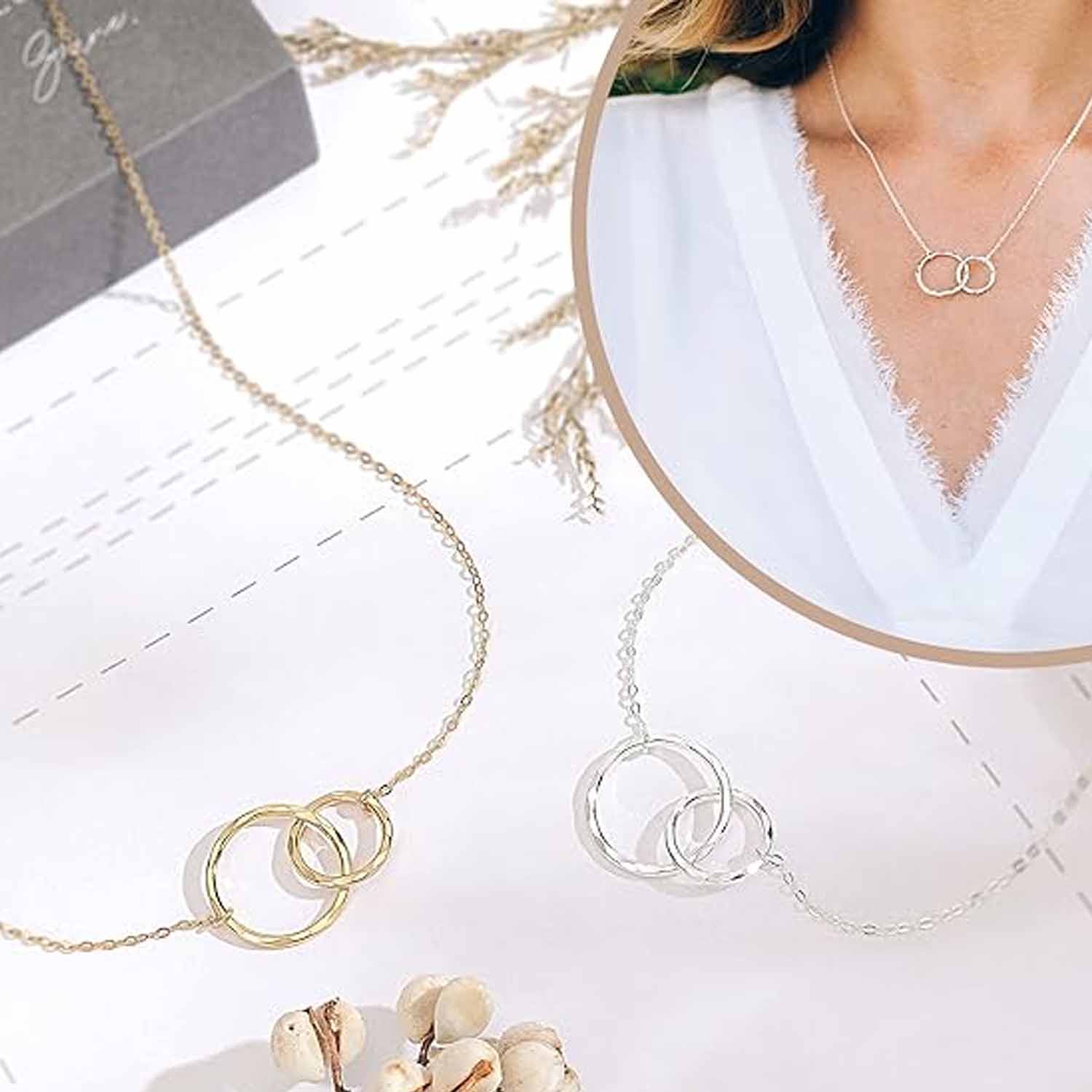 S925 silver five-ring cross necklace 6