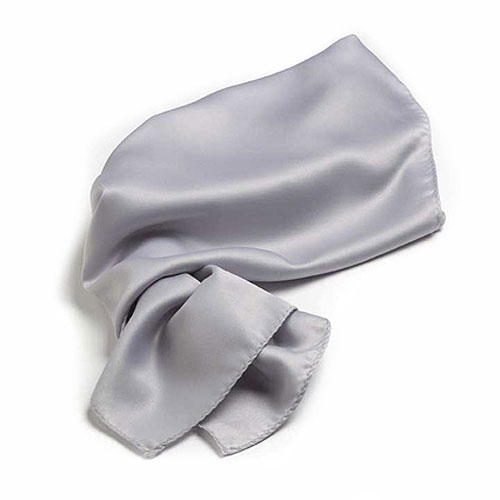 Light Gray Polyester Satin Scarf - 30"x30" 2