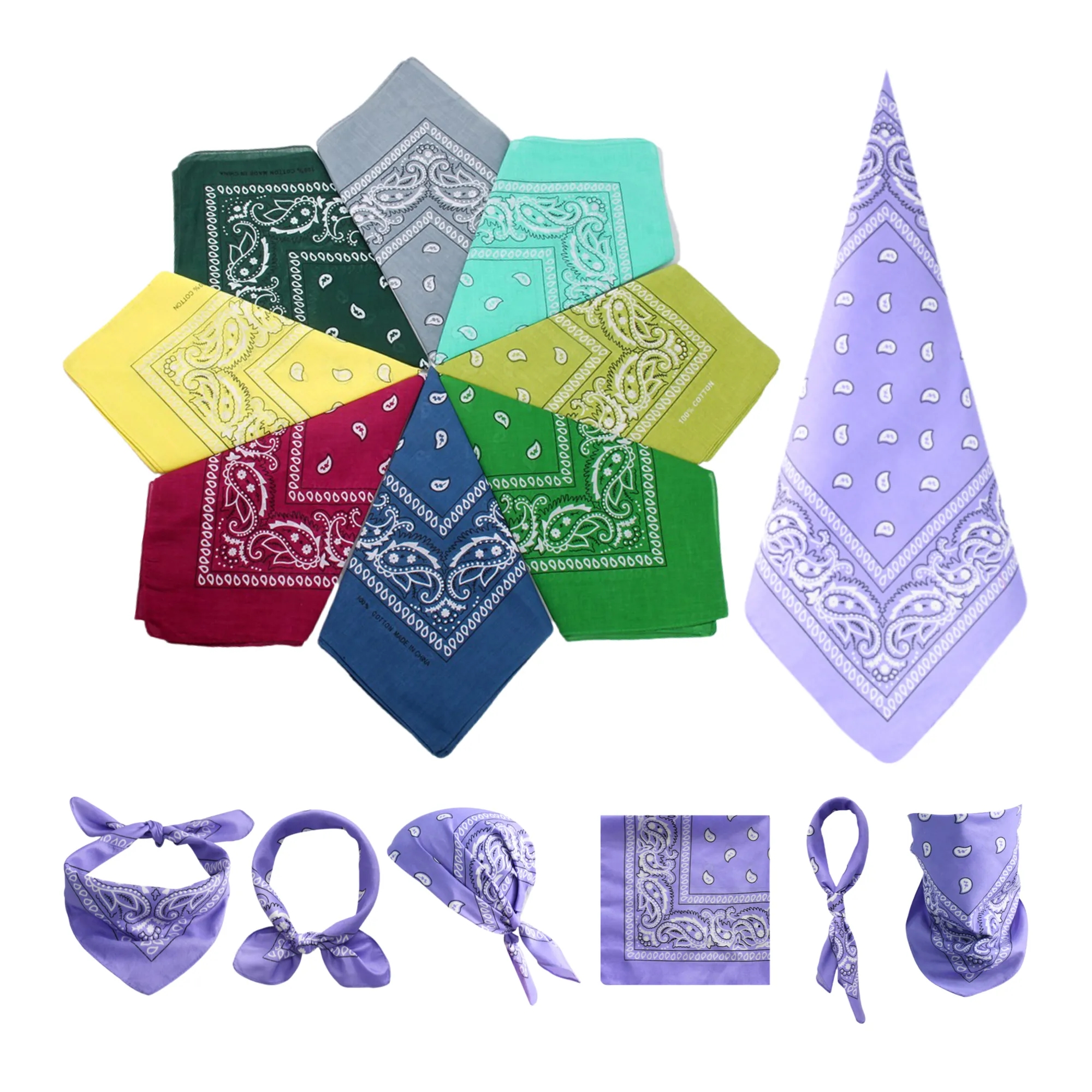 22"Full Color Upscale 60S Cotton Bandana