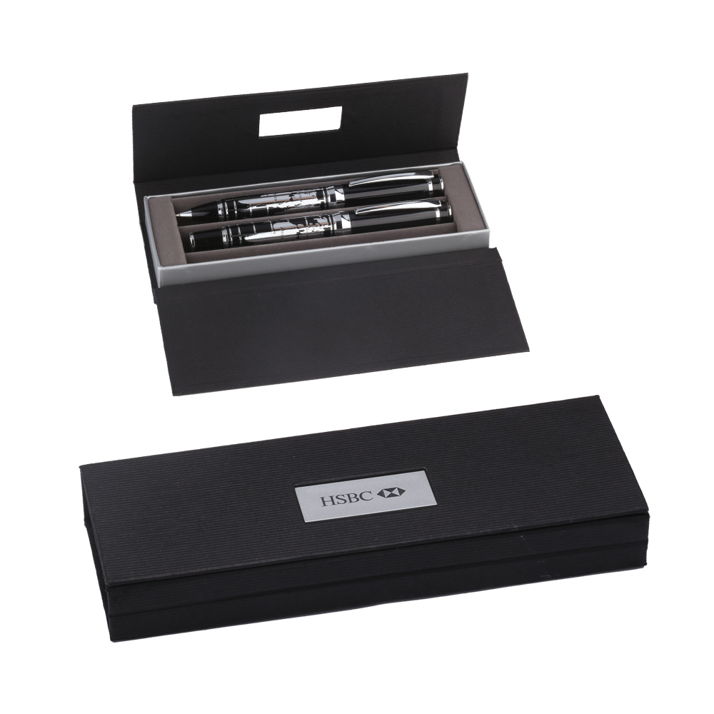 Executive Dual Pen Box w/Name Plate