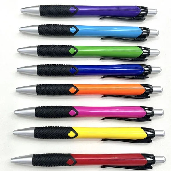 Rubber Grip Click Action Plastic Pen 4
