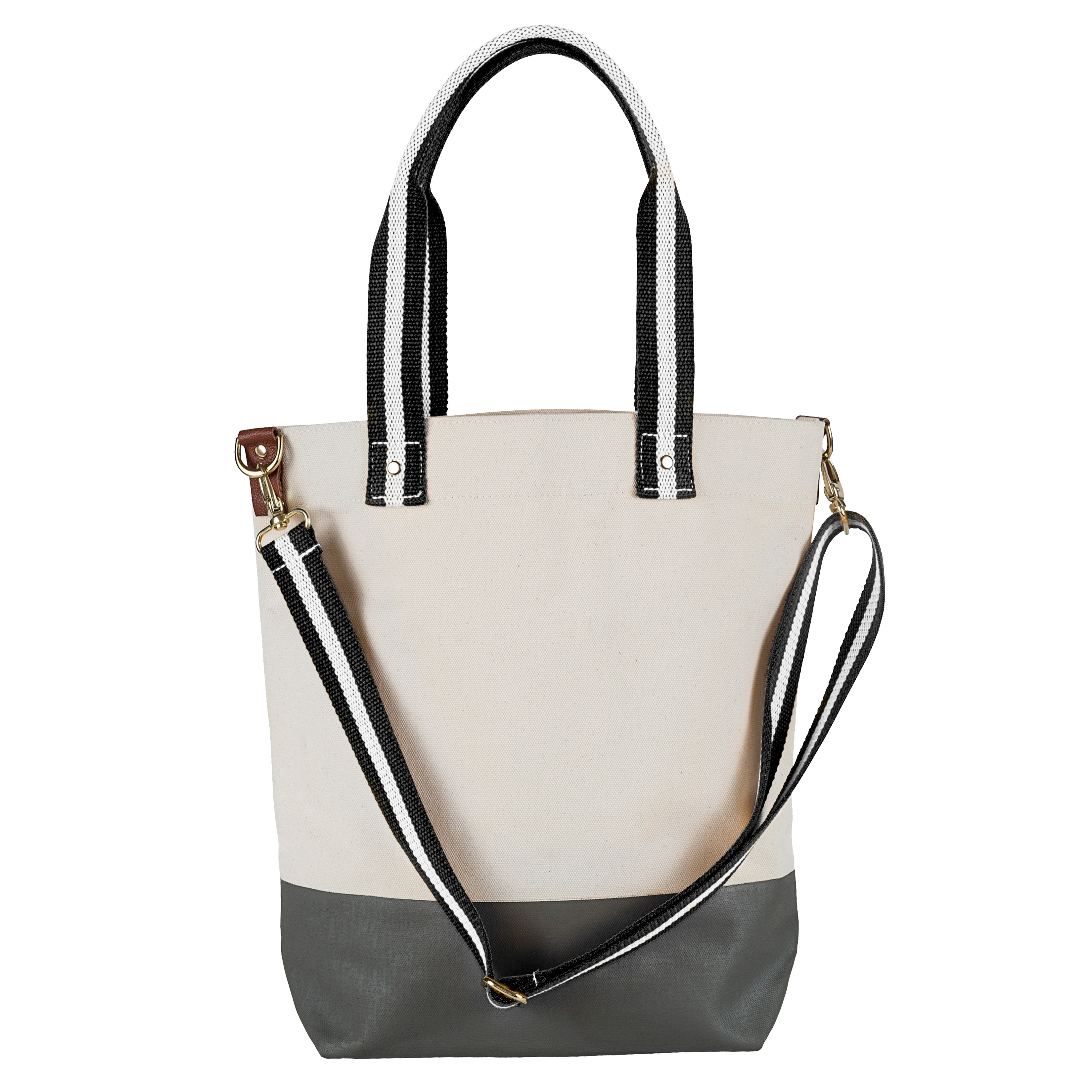 18 Oz. Heavyweight Dipped Tote with Black/White Strap 5