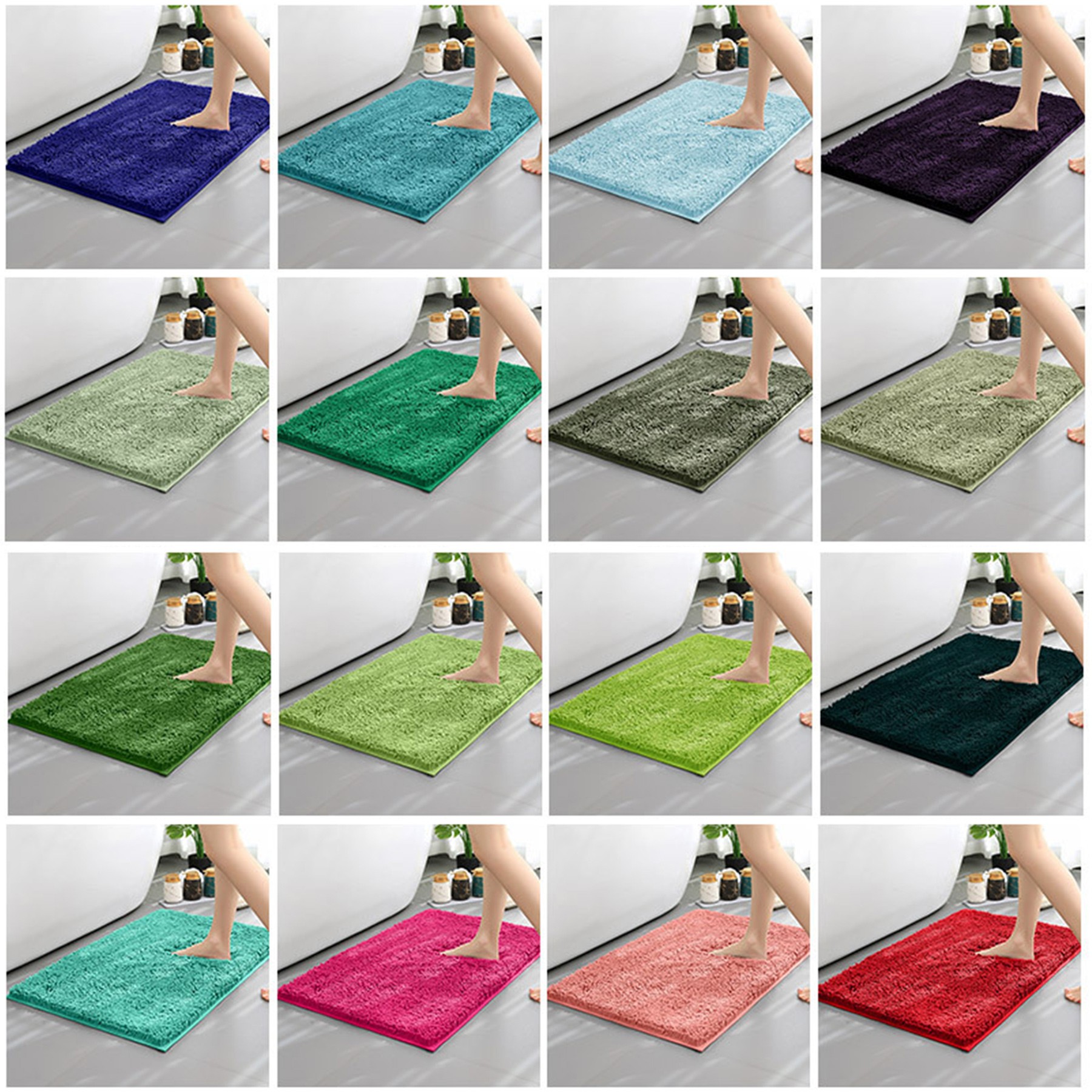 Luxury Chenille Shaggy Bath Rugs Mat 2