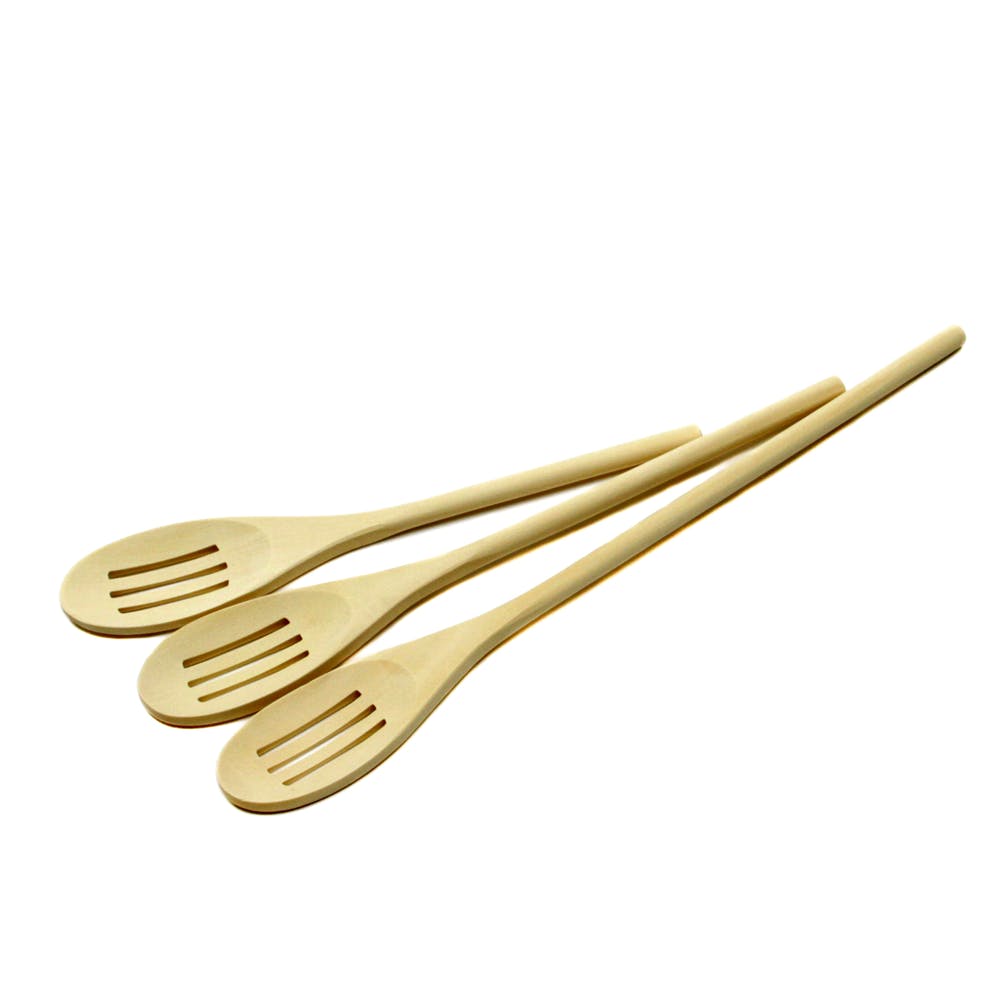 Slotted Wooden Spoon Sets - 3 Sizes 2