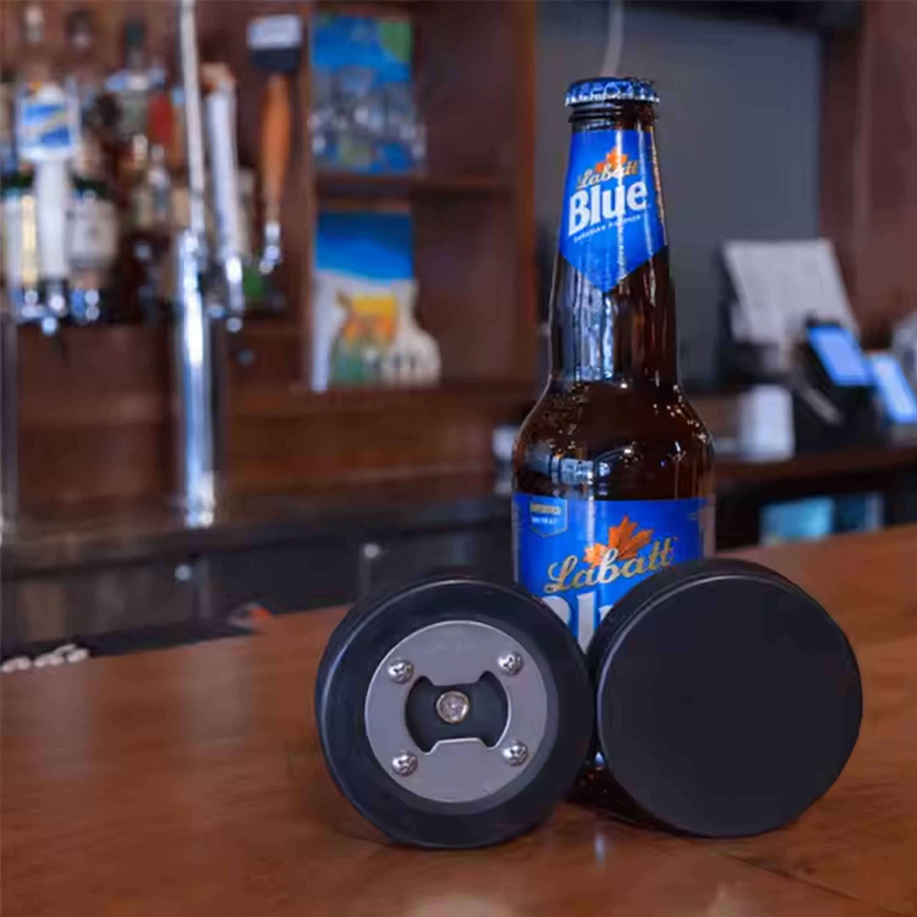 Durable Stainless Steel Hockey Puck Bottle Opener 2