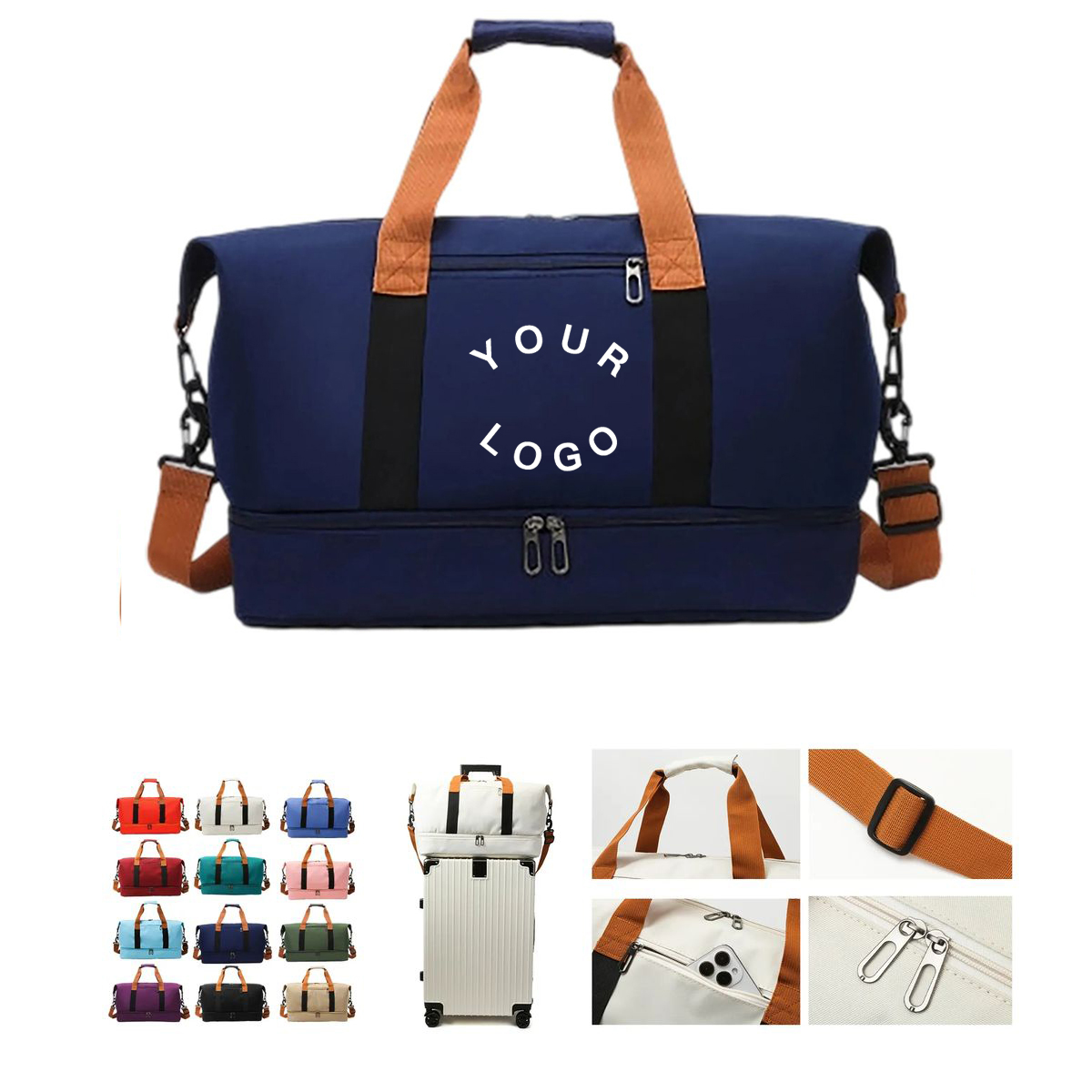 Oxford Travel Tote with Shoe Compartment 8