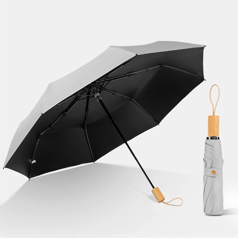 Custom Foldable Sun & Wind Proof Umbrella with Wooden Handle 8