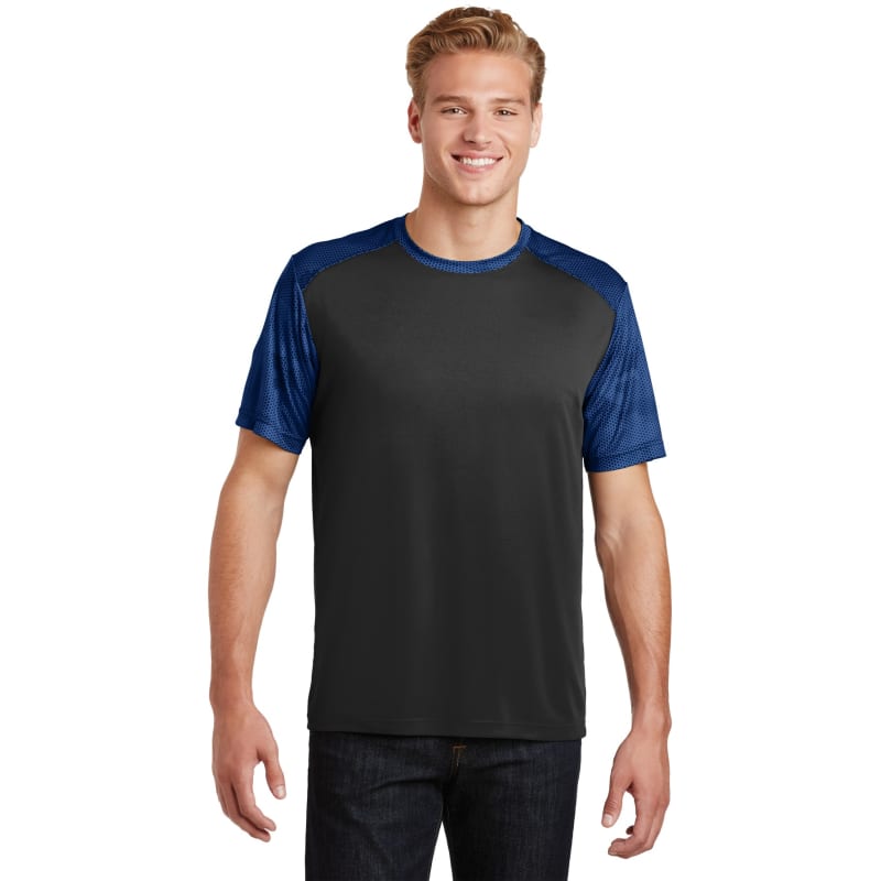 Sport-Tek CamoHex Colorblock Tee. 21