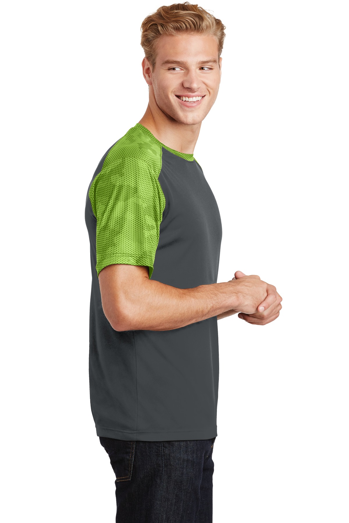 Sport-Tek CamoHex Colorblock Tee. ST371 29