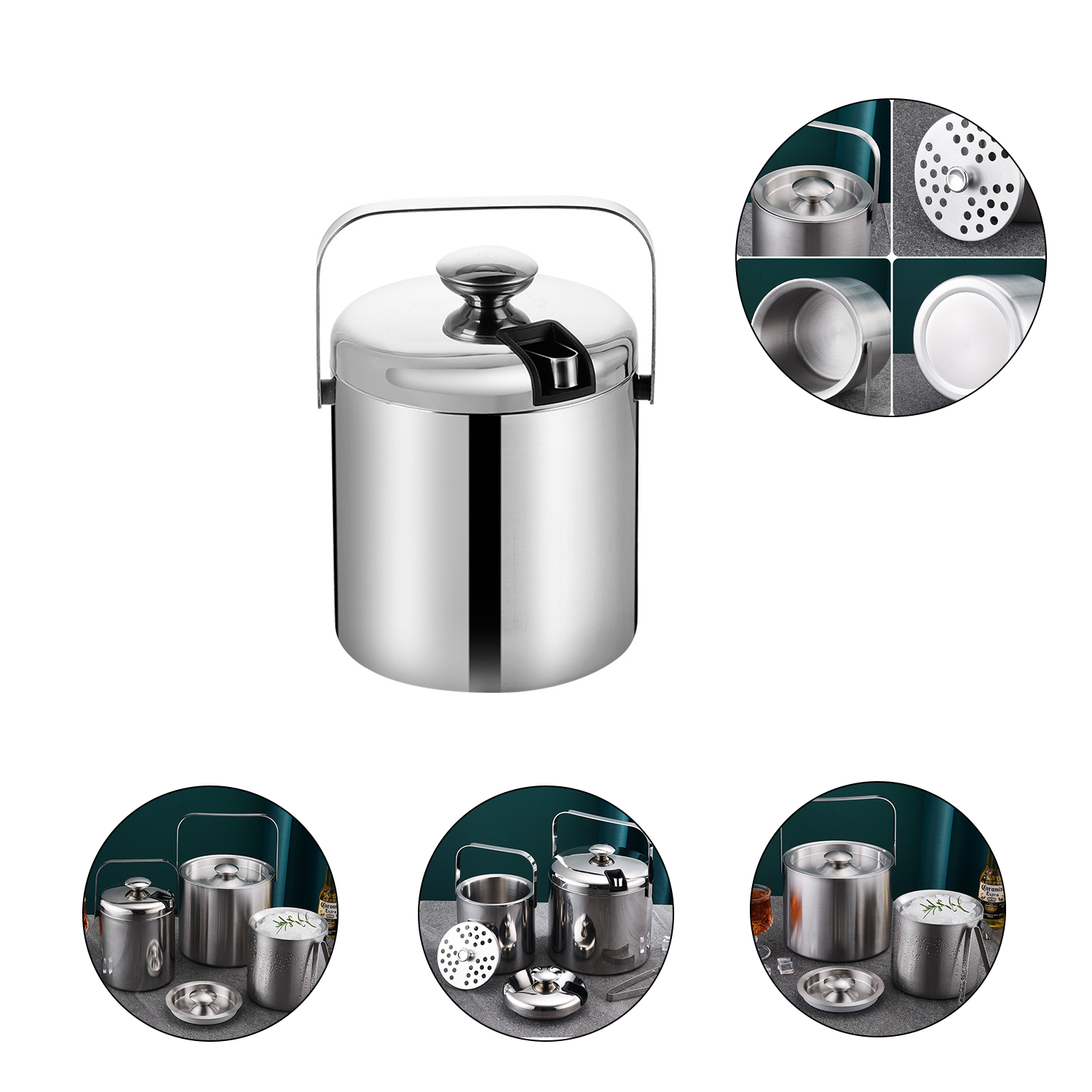 Double-Wall Stainless Steel Insulated Ice Bucket 3