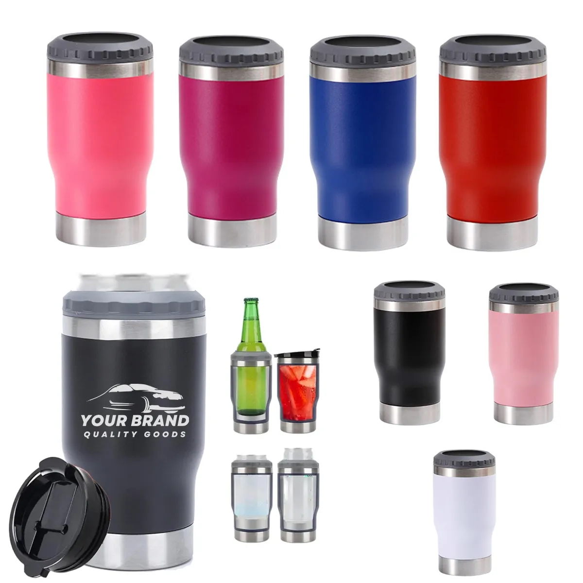 4In1 Travel Mug Warmer 14oz Can Beer Bottle 2