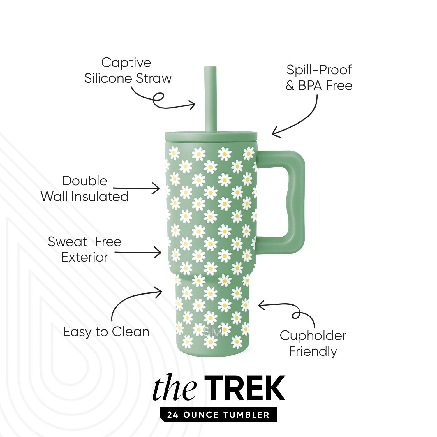 24 oz Simple Modern® Stainless Steel Double-Walled Insulated Trek Kids Tumbler with Silicone Straw Lid 6