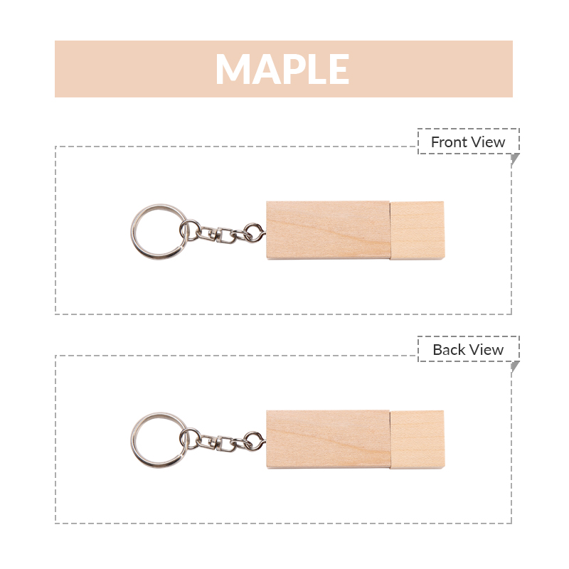 Wood USB Flash Drive with Keyring 1