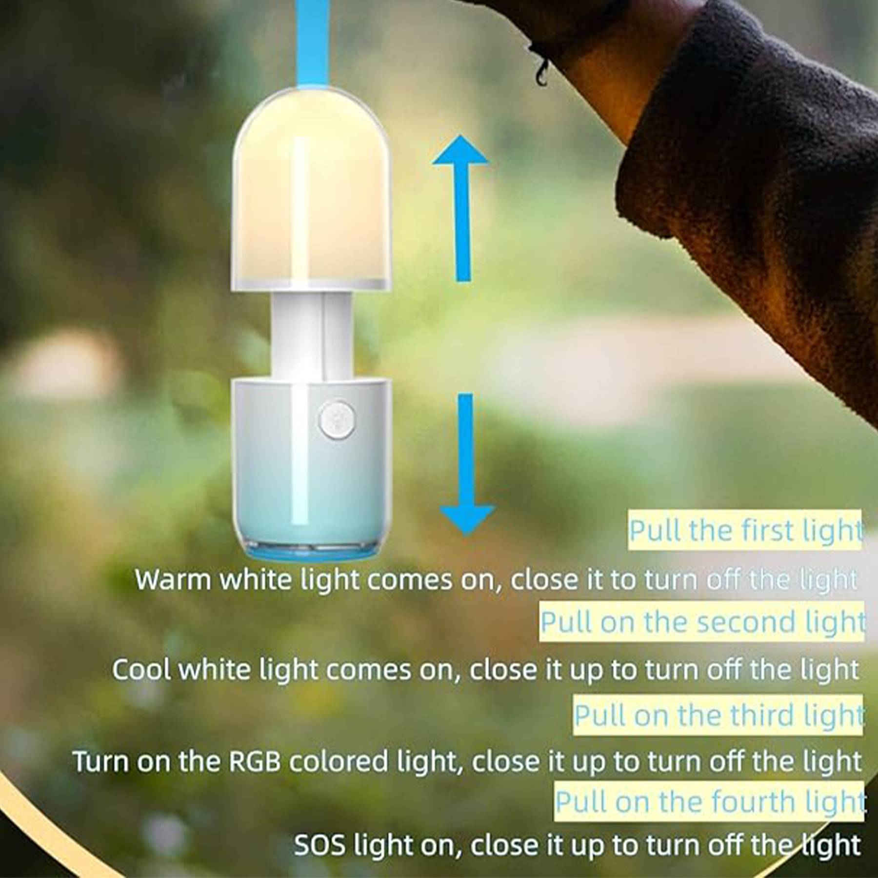 Outdoor camping light portable flashlight 6