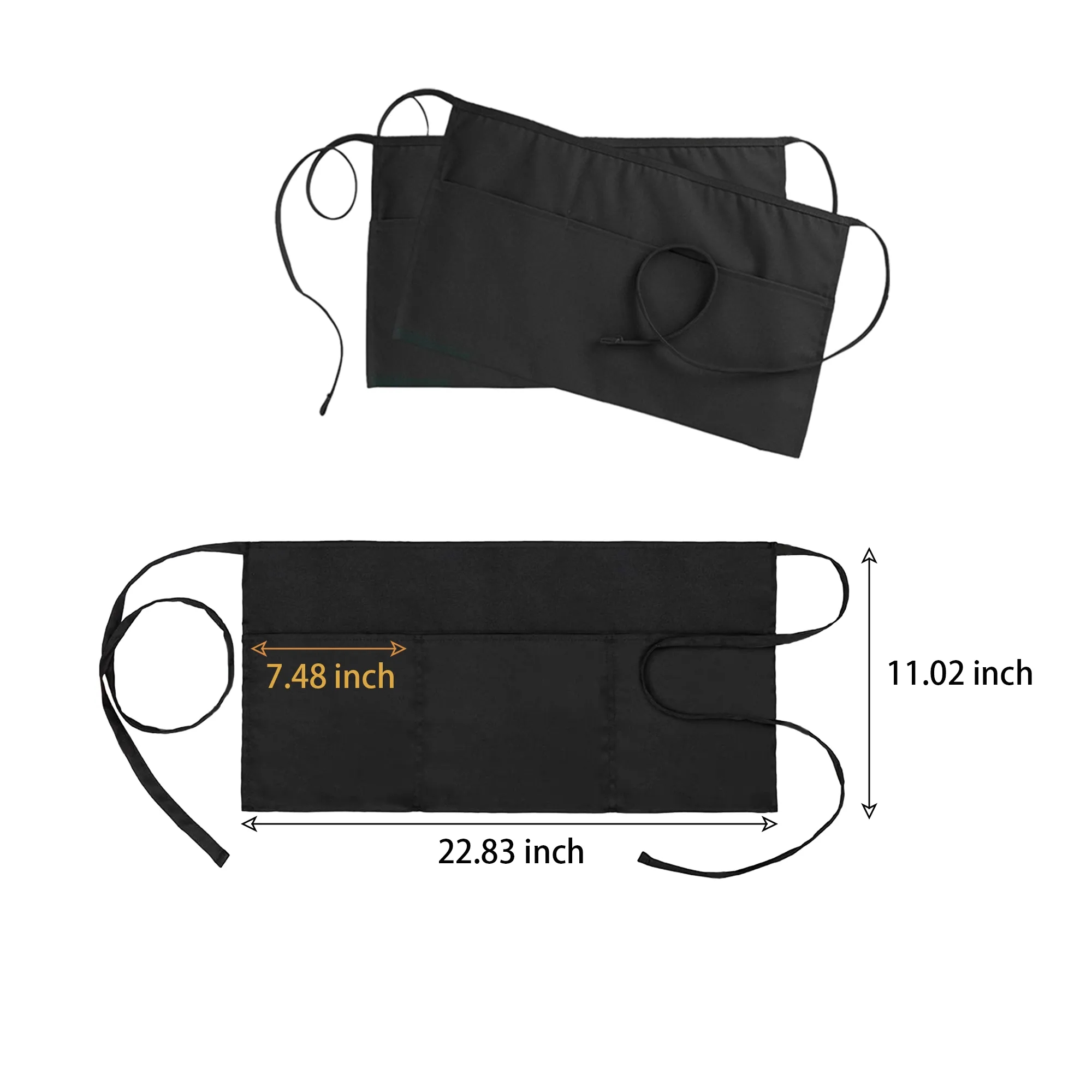 3 Pockets Half Body Server Short Aprons 4