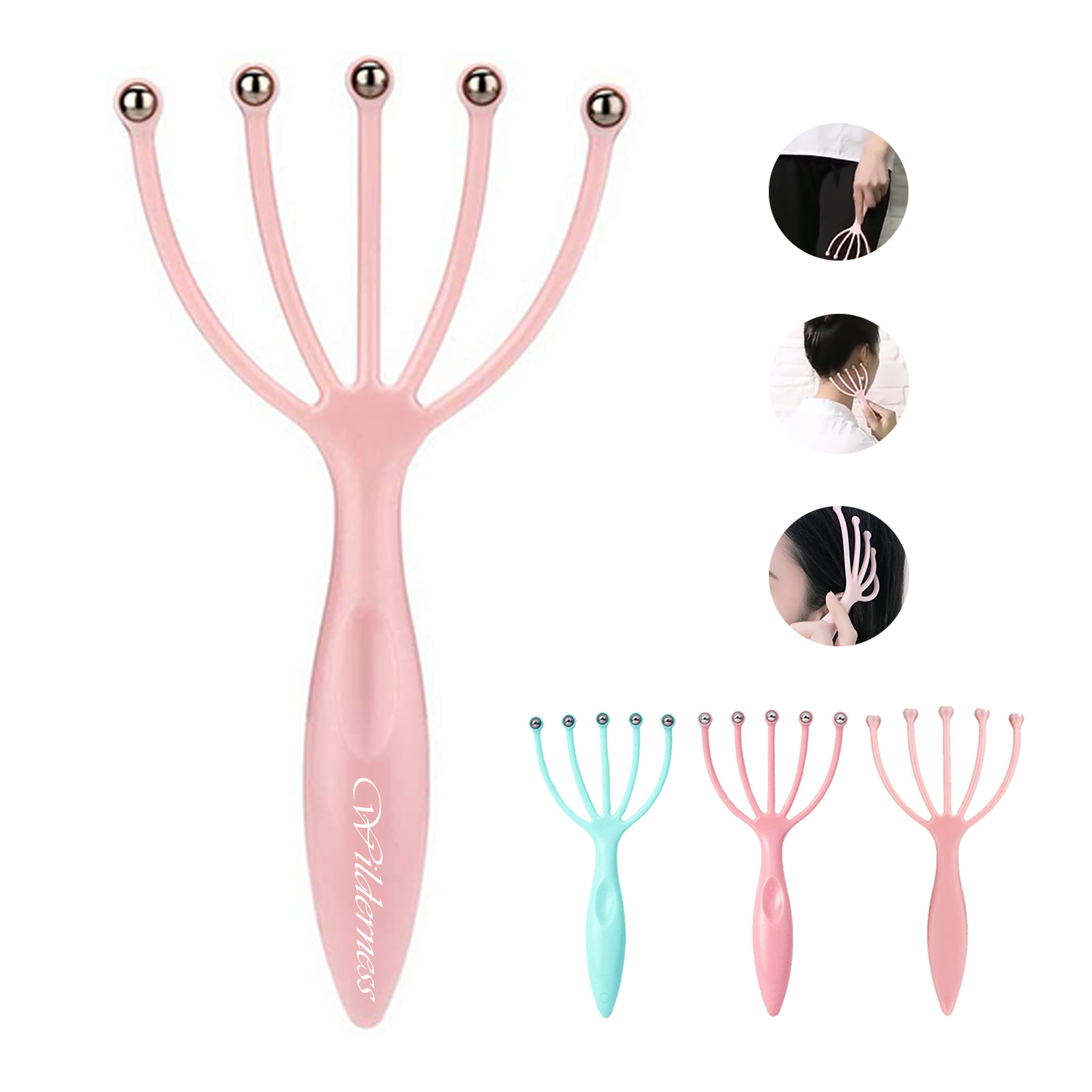 Handheld Ball Head Massager w/ Steel Claws for Relaxation 2