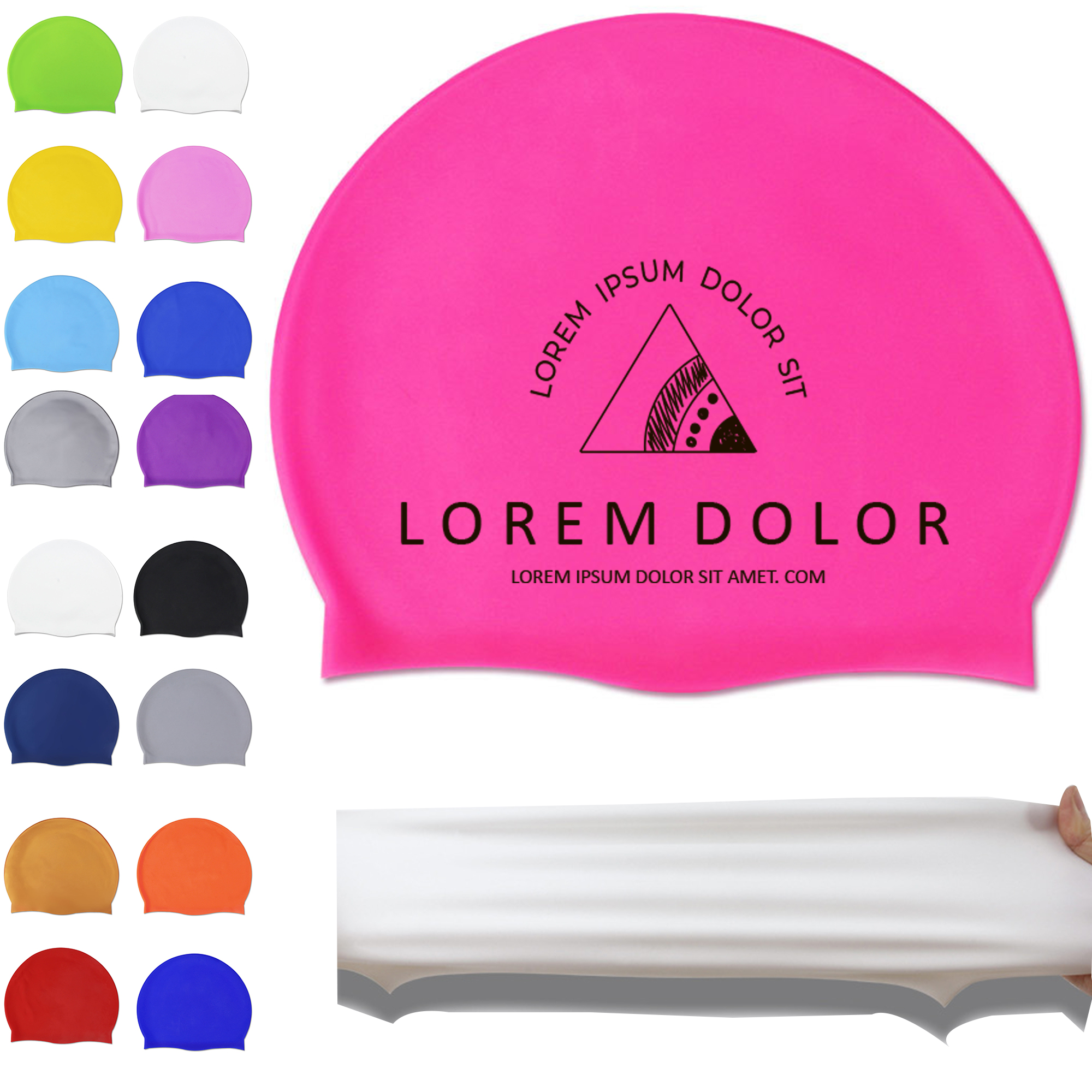 Silicone Swimming Bathing Cap Unisex Multicolor 1