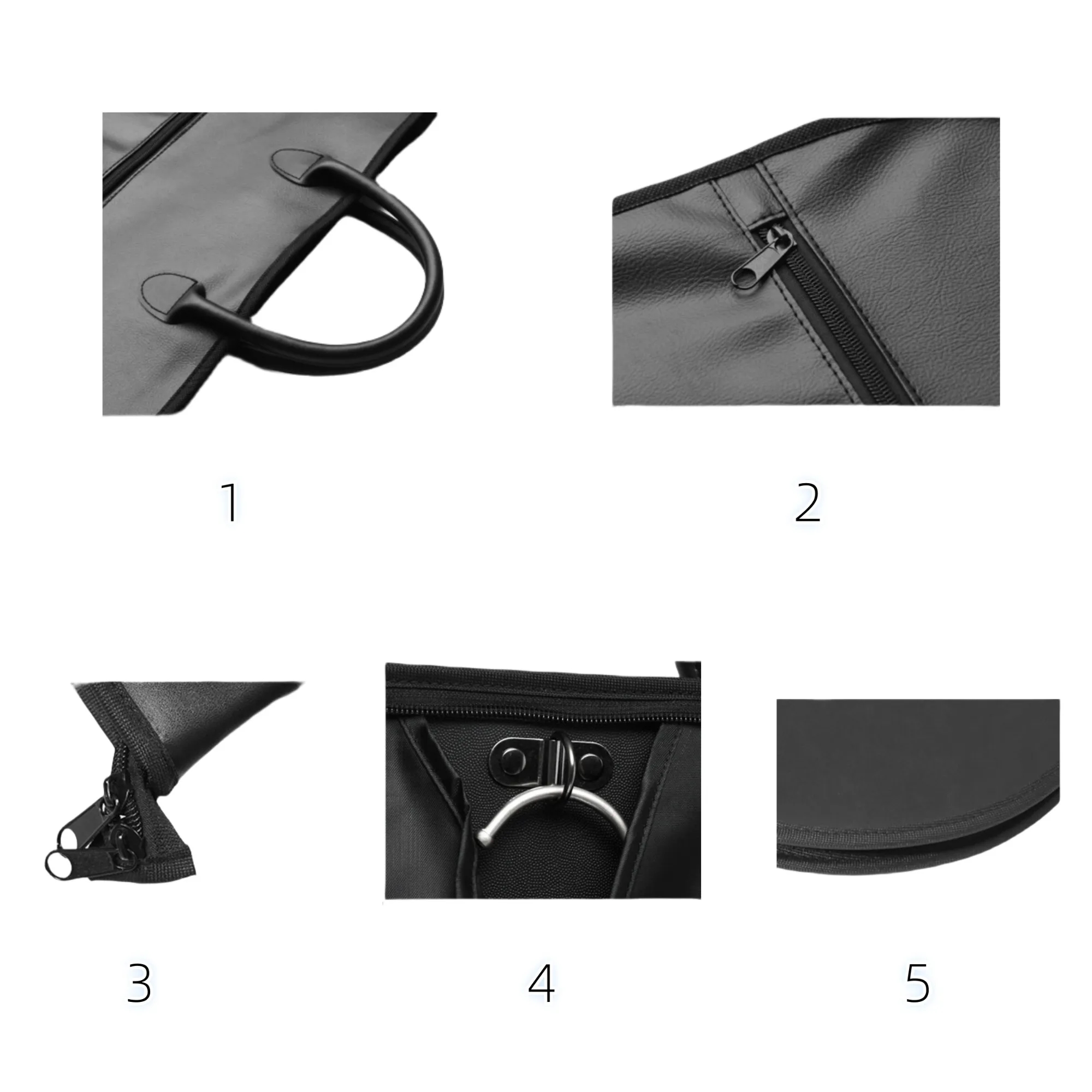 Leather Travel Garment Bags With Outer Pocket 6