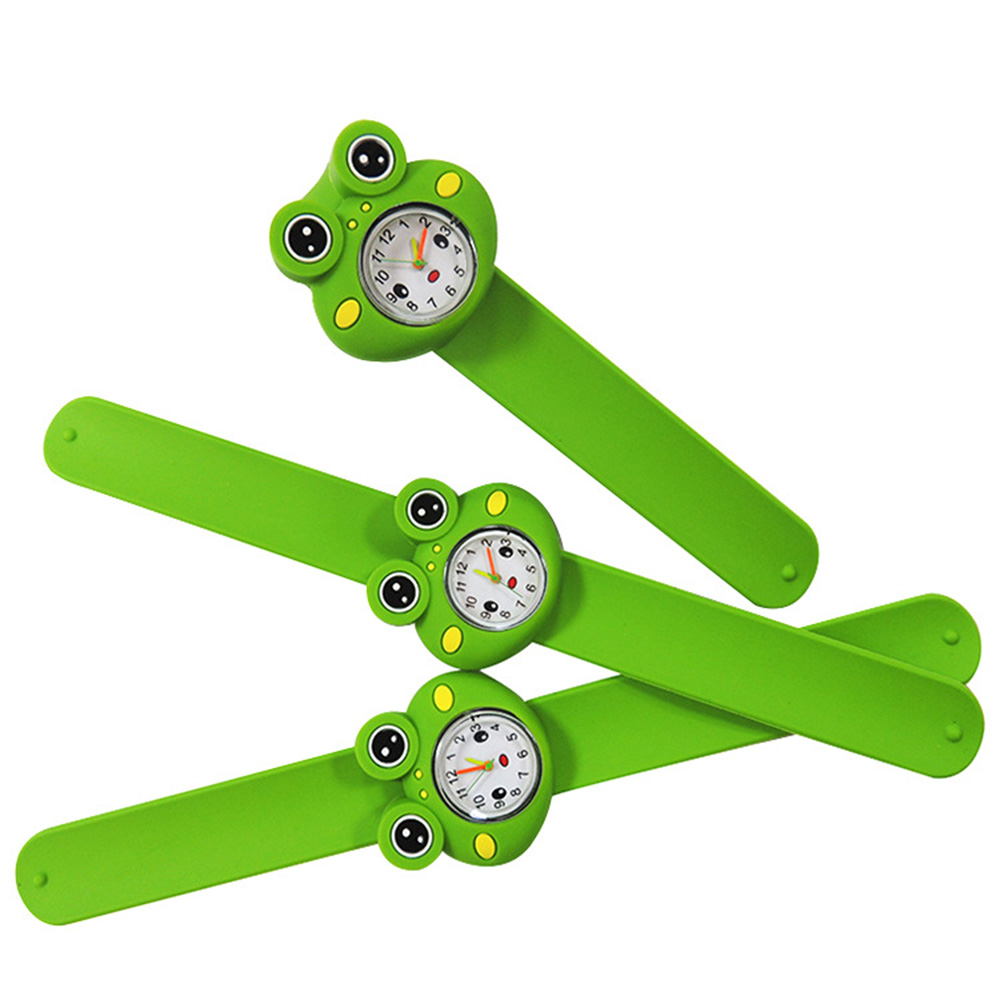 Children silicone watch cartoon frog clap ring 8