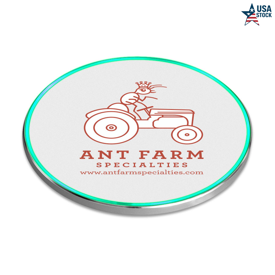 Sleek Qi Certified 15W Fast Wireless Charger with Light Up Ring and Aluminum casing 3