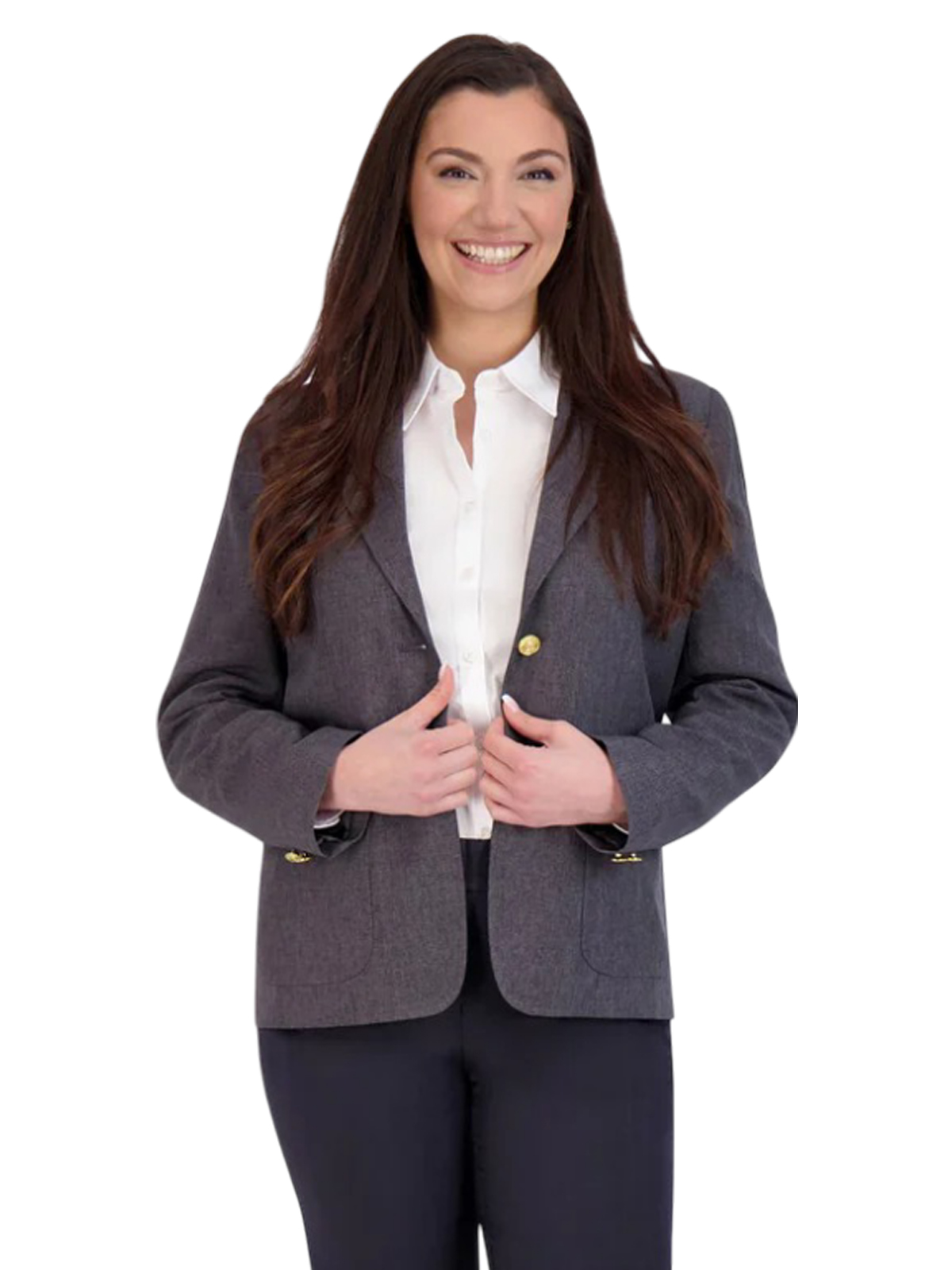 Executive Apparel - Women's 6-Pocket Single-Breasted Heather Blazer 1