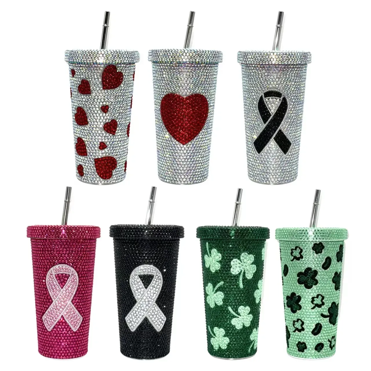 16 Oz Bling Diamond Straw Cup 2