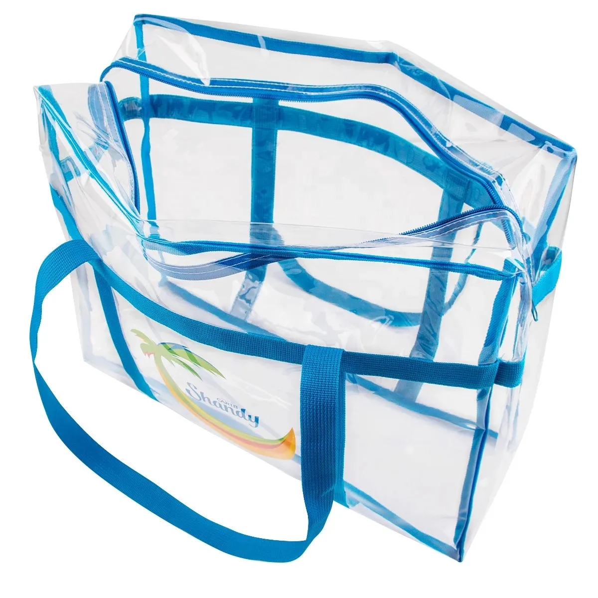 Custom Clear PVC Beach Tote Bag 2
